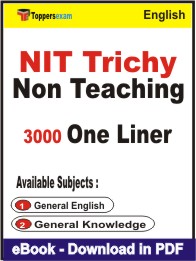 NIT Trichy Non Teaching One Liner Book PDF in English