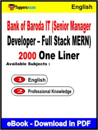 Bank of Baroda IT (Senior Manager Developer – Full Stack MERN) One Liner Book PDF in English