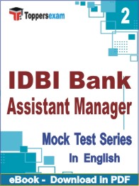 IDBI Bank Assistant Manager Test PDF Book In English - Question Paper