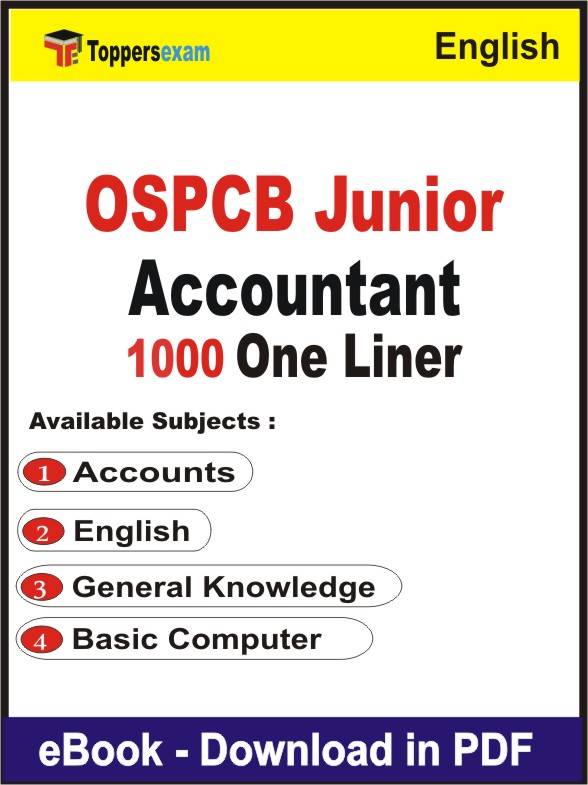 OSPCB Junior Accountant One Liner Book PDF in English