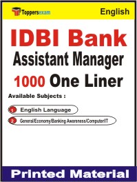 IDBI Bank Assistant Manager One Liner Book in English