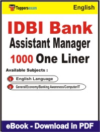 IDBI Bank Assistant Manager One Liner Book PDF in English
