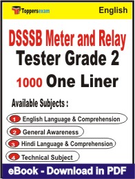 DSSSB Meter and Relay Tester Grade 2 One Liner Book PDF in English