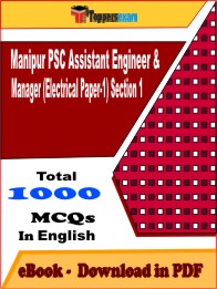 Manipur PSC Assistant Engineer & Manager (Electrical Paper-1) Section 1PDF Book InEnglish - MCQ / Objective Questions