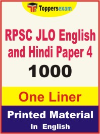 RPSC JLO English and Hindi Paper 4 One Liner Book in English