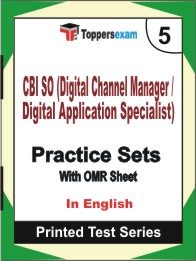 CBI SO Digital Channel Manager Book in English - Mock Test / Practice Set