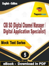 CBI SO Digital Channel Manager Test PDF Book In English - Practice Set