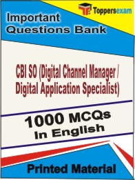 CBI SO Digital Channel Manager Book in English - Objective MCQ