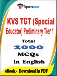 KVS TGT (Special Educator) Preliminary (Tier-1) PDF Book In English - MCQ / Objective Questions