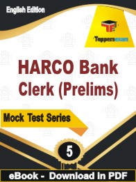 HARCO Bank Clerk (Prelims) Test PDF Book In English - Practice Set