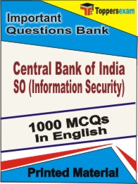 Central Bank of India SO (Information Security) Book in English - Objective MCQ