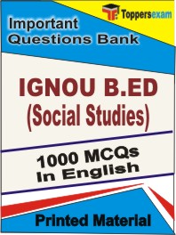 IGNOU B.ED (Social Studies) Book in English - Objective MCQ