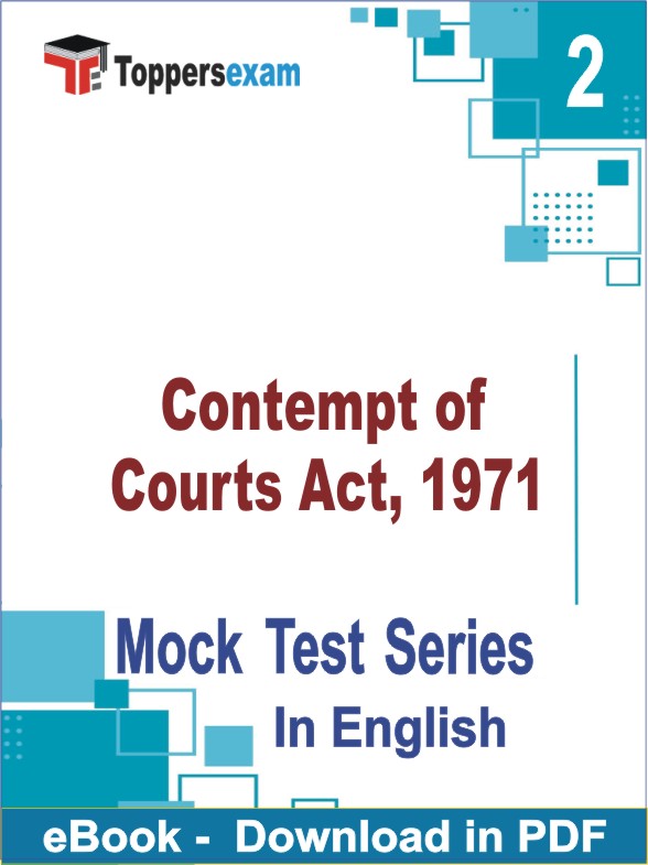 Contempt of Courts Act, 1971 PDF Book In English - Question Paper