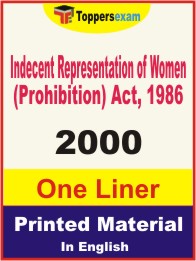 Indecent Representation of Women (Prohibition) Act, 1986 One Liner Book in English