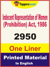 Indecent Representation of Women (Prohibition) Act, 1986 One Liner Book in English