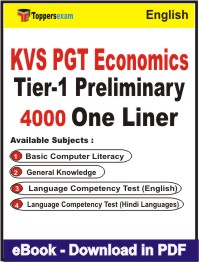 KVS PGT Economics Tier 1 Preliminary One Liner Book PDF in English