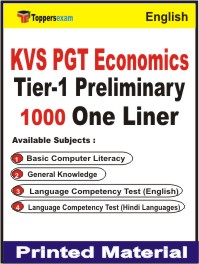 KVS PGT Economics Tier 1 Preliminary One Liner Book in English