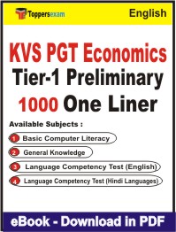 KVS PGT Economics Tier 1 Preliminary One Liner Book PDF in English