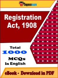 Registration Act, 1908PDF Book InEnglish - MCQ / Objective Questions