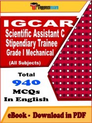 EBook of IGCAR Scientific Assistant C, Stipendiary Trainee Grade I (Mechanical) Exam, PDF Format in English