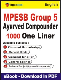 MPESB Group 5 (Ayurved Compounder) One Liner Book PDF in English