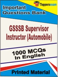 GSSSB Supervisor Instructor (Automobile) Book in English - Objective MCQ