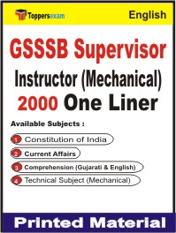 GSSSB Supervisor Instructor (Mechanical) One Liner Book in English