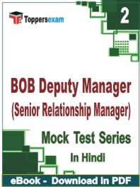 BOB Deputy Manager (Senior Relationship Manager) Test PDF Book In Hindi - Question Paper