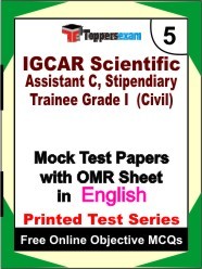 IGCAR Scientific Assistant C, Stipendiary Trainee Grade I (Civil) Exam Mock Test Papers (Book) in English