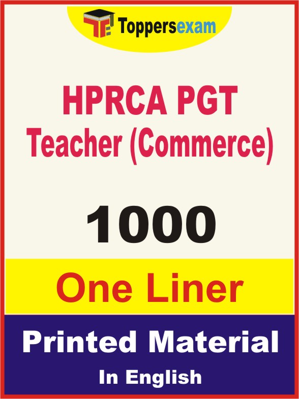 HPRCA PGT Teacher (Commerce) One Liner Book in English