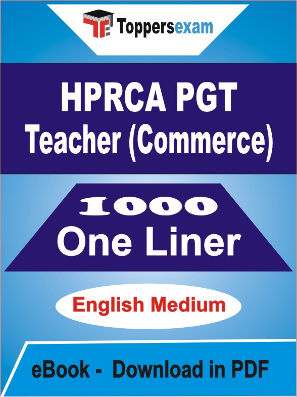 HPRCA PGT Teacher (Commerce) One Liner Book PDF in English