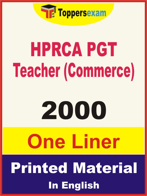 HPRCA PGT Teacher (Commerce) One Liner Book in English