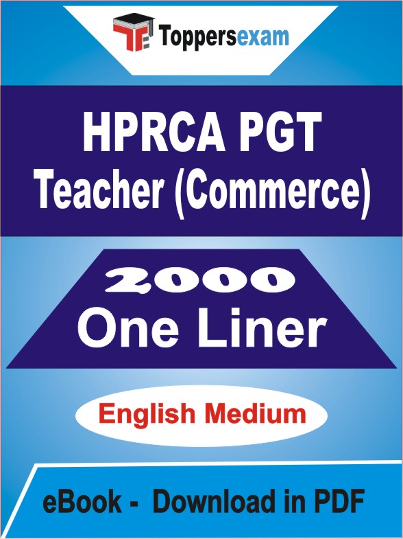 HPRCA PGT Teacher (Commerce) One Liner Book PDF in English