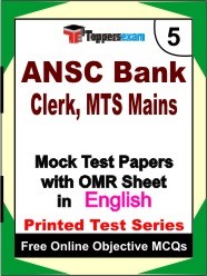 ANSC Bank Clerk, MTS (Mains) Exam Mock Test Papers (Book) in English