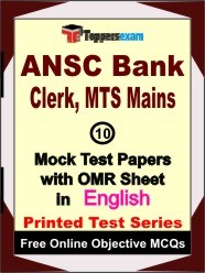 ANSC Bank Clerk, MTS (Mains) Exam Mock Test Papers (Book) in English