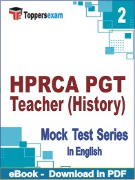 HPRCA PGT Teacher (History) Test PDF Book In English - Question Paper
