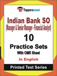 Indian Bank SO (Manager & Senior Manager - Financial Analyst) Book in English - Practice Set