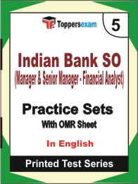Indian Bank SO (Manager & Senior Manager - Financial Analyst) Book in English - Mock Test / Practice Set