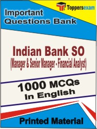 Indian Bank SO (Manager & Senior Manager - Financial Analyst) Book in English - Objective MCQ