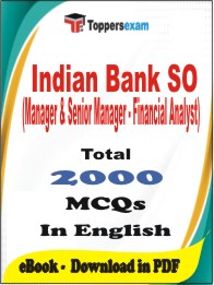 Indian Bank SO (Manager & Senior Manager - Financial Analyst) PDF Book in English - MCQ / Objective Questions