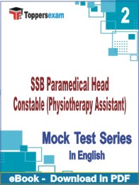 SSB Paramedical Head Constable (Physiotherapy Assistant) PDF Book In English - Question Paper