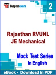 Rajasthan RVUNL JE Mechanical Test PDF Book In English - Question Paper