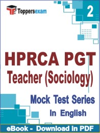 HPRCA PGT Teacher (Sociology)  Test PDF Book In English - Question Paper