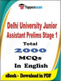 Delhi University Junior Assistant Prelims (Stage-1)  PDF Book in English - MCQ / Objective Questions