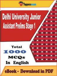 Delhi University Junior Assistant Prelims (Stage-1)  PDF Book in English - MCQ / Objective Questions