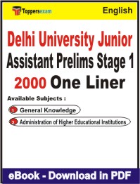 Delhi University Junior Assistant Prelims (Stage-1) One Liner Book PDF in English