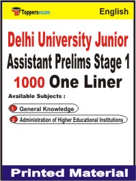 Delhi University Junior Assistant Prelims (Stage-1) One Liner Book in English