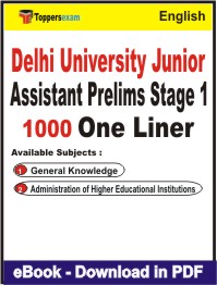 Delhi University Junior Assistant Prelims (Stage-1) One Liner Book PDF in English