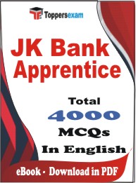 JK Bank Apprentice PDF Book in English - MCQ / Objective Questions