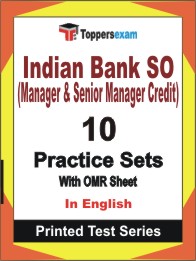 Indian Bank SO (Manager & Senior Manager Credit) Book in English - Practice Set
